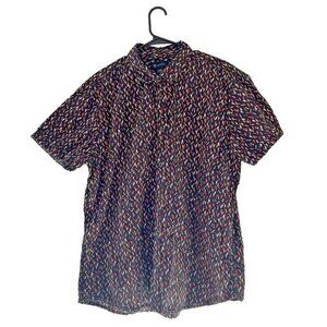 Men's XXL International Concepts INC Popsicle Print Short Sleeve Button Up Shirt